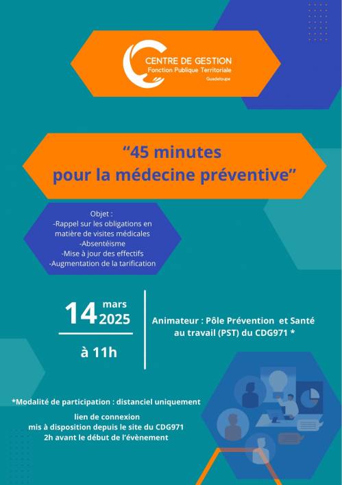 Webinaire du CDG 971 : 45 minutes pour la médecine préventive